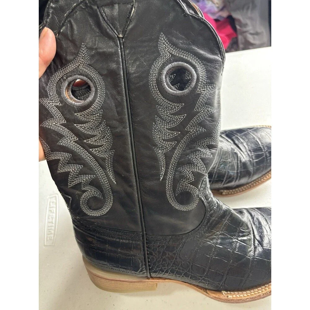 Potrero Boots Men's Coco Belly Black Square Toe Boots SZ 8.5